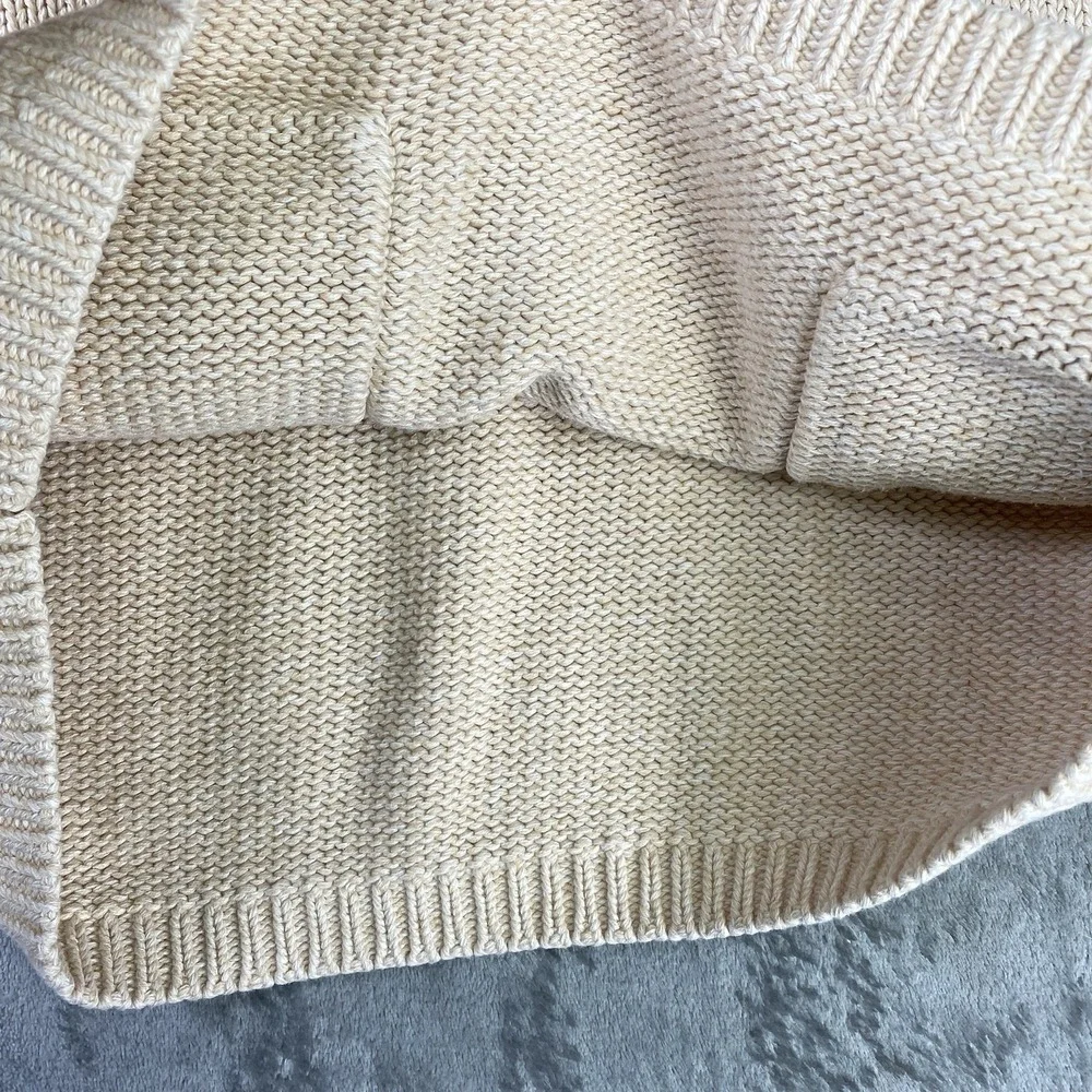 Vtg Liz Claiborne Sweater Womens S Cream Half Zip Collared Pockets Coastal 90s - Picture 3 of 12